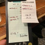 焼鳥 八朔 - 伝票