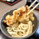 手打ちうどん 大蔵 - かしわ天バターしょうゆうどん（かしわ天リフト）