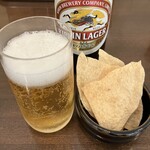 Shitaru - キリンビールとお通しのパパド