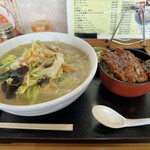 ほていや - アツアツのタンメンにミニソースカツ丼