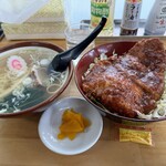 十文字屋 - ロースカツ丼とミニラーメンのセット