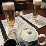 中国酒家 辰春 - 生ビール　ハートランド　プーアール茶