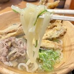 Daichi No Udon - 大地セット 肉ごぼう天わかめうどん アップ