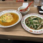 餃子の王将 - 天津飯とニラレバ炒め