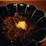 Japanese Sake Bar No.104 - 沖縄もずくの蕎麦仕立て。より日本酒に合わせてくれる設計です。