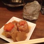 ゴーストスープ - ジンロックと付き出し。