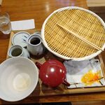 切麦や 甚六 - ざるうどん（特盛）、親子天1,350円