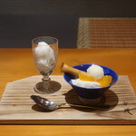 日本料理 幸庵 - 大根のシャーベット、甘平とアイス
