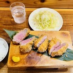 とんかつ紅の豚 - ヒレカツ定食(スープと生姜漬けもセット)