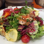 ビストロ ダイア - 自家製サーモンのマリネ　たっぷりサラダ　フレッシュトマトとバジルのソース