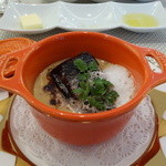 ビストロ ダイア - 北海道産ユリ根のロワイヤル（西洋茶碗蒸し）、フォアグラのポアレとセップ（ポルチーニ）のソース・・・絶品でした！