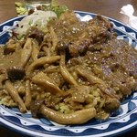 南洋の父 - キノコのカレーとチキンカレーハーフ＆ハーフ