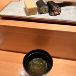 鮨 つぼみ - 〆のトロたく、かっぱ巻き、玉、お椀