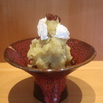 こころや - さつま芋きんとん クリームチーズとラムレーズン乗せ