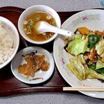 Tonchin Kan - 回鍋肉定食 (ご飯大盛)　1300円 (+200円)