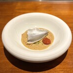 Chisou Nishikenichi - ・泳がせエボダイ、キタアカリピューレ、静岡県産 ミニトマト、甲殻類のビスク風ソース