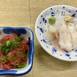 まぐろや - すき身小鉢　まんぼうの刺身