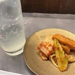 Tan ton - キムチ盛り(蕾菜、白菜、長芋、大根)