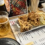 Hakata Motsunabe Hibiki - もも肉の唐揚げ　一つ一つ大きくて、ジューシー！