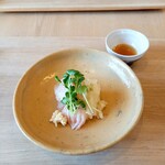 味道広路 - 苫小牧産平目刺身 白菜の発酵古漬け