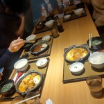 やよい軒 東広島店 - １人は味噌煮かつ定食！(左上)