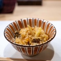 うを徳 - 2024.2 おこわ（青森産あわび、北海道産ウニ、佐賀産ホワイトアスパラガス）