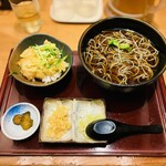Kitamae Soba Takadaya - 胡麻そば(温)と小海老天小丼セット