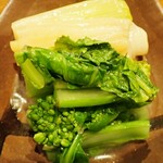 たにもと - 菜の花と白葱のお浸し