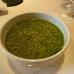 レストラン コバヤシ - かにのブイヨン　エストラゴン風味　ブロッコリーニョッキ