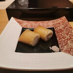 恵比寿 鮨 ふじまさ - 河豚白子の春巻き