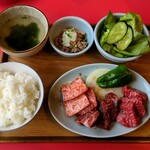 Yakiniku Dokoro Maru - カルビ＆ハラミ＆ロース定食