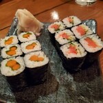 さとう - 山ごぼう細巻き、明太子細巻き