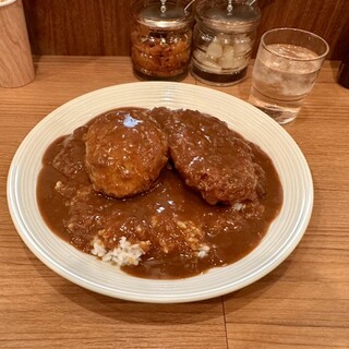 カレーハウス キラリ - 料理写真:ハンバーグカレー　エビカツトッピング