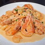 Shrimp, shrimp, shrimp cream sauce