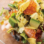 Japanese-style salad seafood and avocado