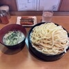 粉家 - 料理写真:"鶏塩つけ汁うどん(大盛)"950円と"きんぴら"150円♪