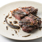 Grilled sirloin Steak 300g with black sesame nut sauce