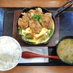 からやま - にんにくニラ玉定食（ご飯大盛り）