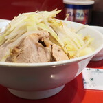 ラーメン二郎 - 汁なし＋ニンニク少し＋青ネギ玉子