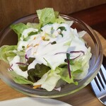 キッチン ブルー グローブ - サラダのアップ