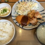 やよい軒 - から揚げ&コロッケ定食 790円