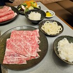 しゃぶ扇 新神戸店 - 神戸牛定食　6600円