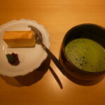 天冨良 麻布よこ田 - デザートの焼きプリン＆抹茶