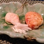 よし春 - 宴会コースの焼き物（トラフグ白子）