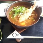 鬼はそと福はうち - 冬季限定　海老天・温玉入り鉄鍋煮込みカレーうどん　@1,200円