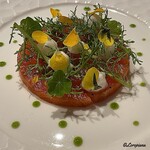 プチレストラン ブーケ・ド・フランス - 桜鱒のマリネ 山芋と山葵のピュレとともに