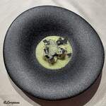 プチレストラン ブーケ・ド・フランス - 真鱈の白子のポシェ ベルモットと菊菜のソース