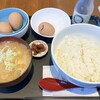 スウィートエッグス - 料理写真:卵かけご飯+みそ汁、生卵2個と茹卵