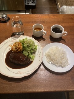 ビストロ ボン - Ｂランチ(ハンバーグ ドリンク付)  1200円