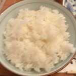 とんかつ河 - ご飯　ピントがボケてしまった